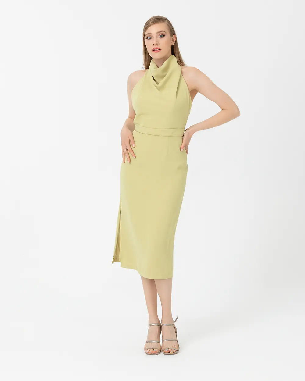 Dar Form Degaje Yaka Krep Abiye