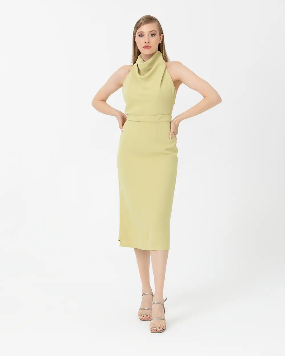 Dar Form Degaje Yaka Krep Abiye