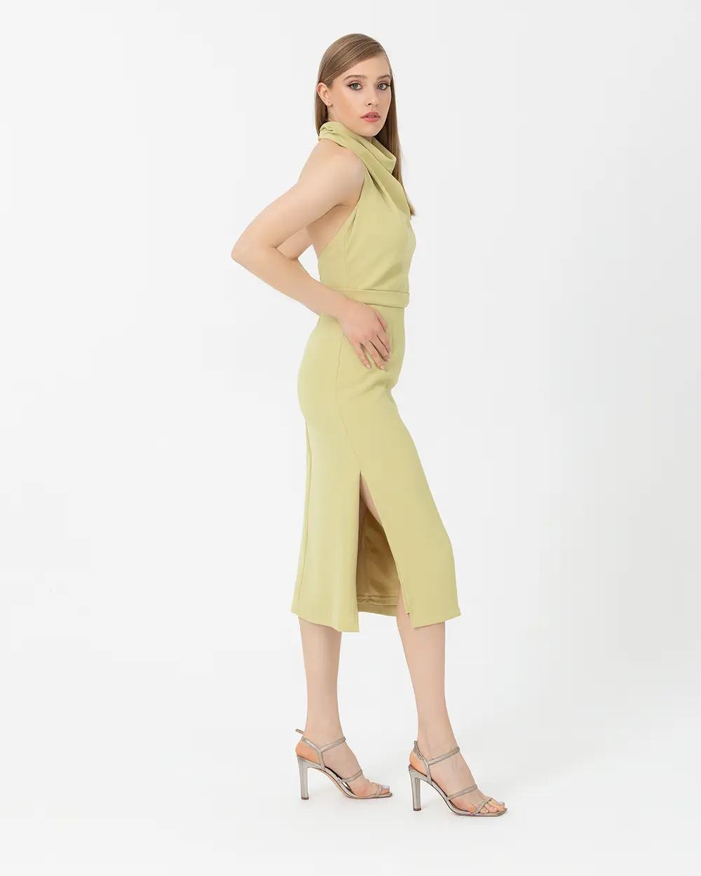 Dar Form Degaje Yaka Krep Abiye