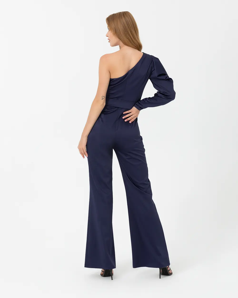 Tek Omuz Saten Abiye Tulum