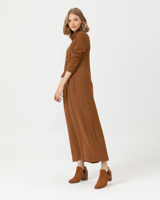 Boğazlı Maxi Boy Elbise