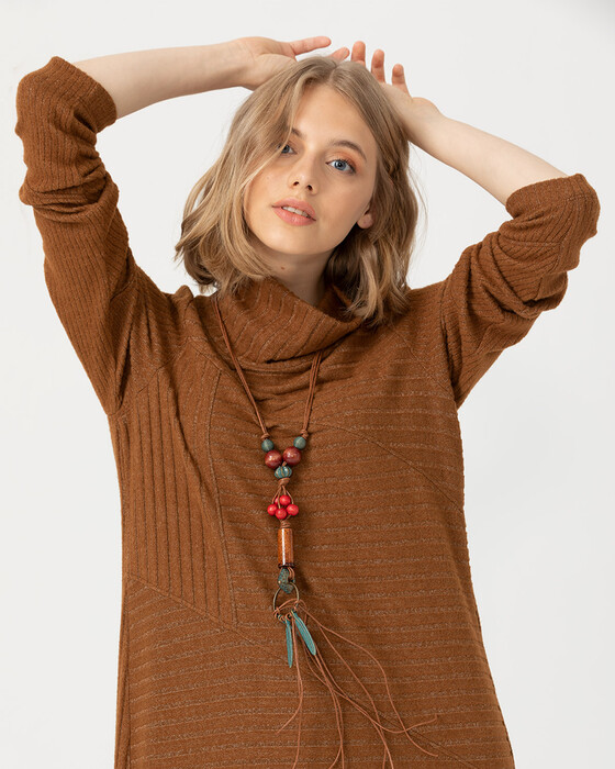 Boğazlı Maxi Boy Elbise