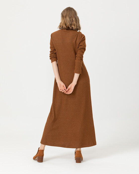 Boğazlı Maxi Boy Elbise