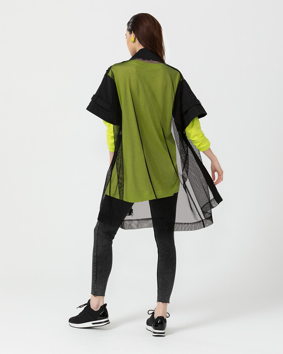 Pul Detaylı File Yelek