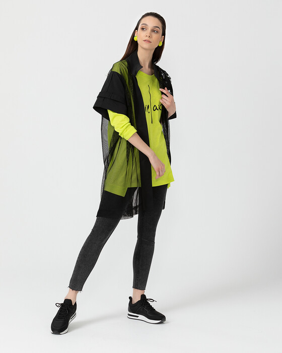 Pul Detaylı File Yelek