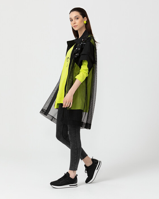 Pul Detaylı File Yelek