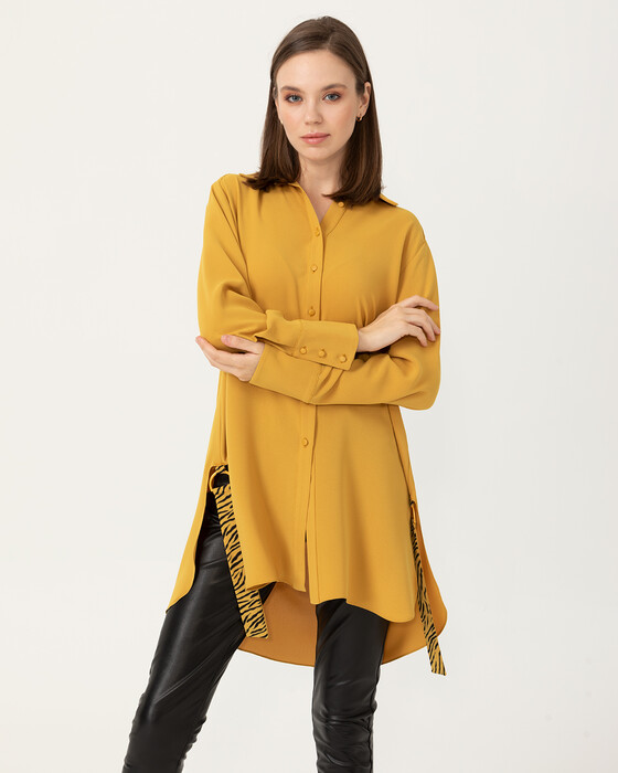 FRONT BUTTON TUNIC WITH SLASH DETAIL