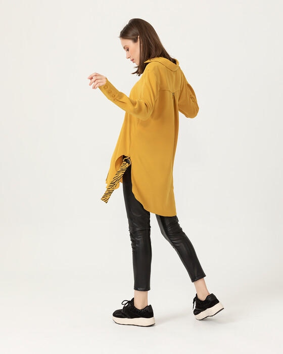 FRONT BUTTON TUNIC WITH SLASH DETAIL