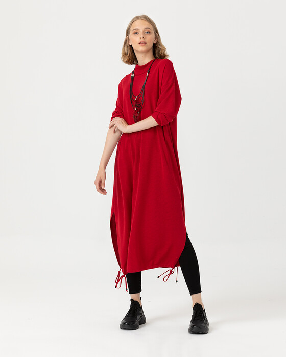 Bağcık Detaylı Midi Boy Tunik