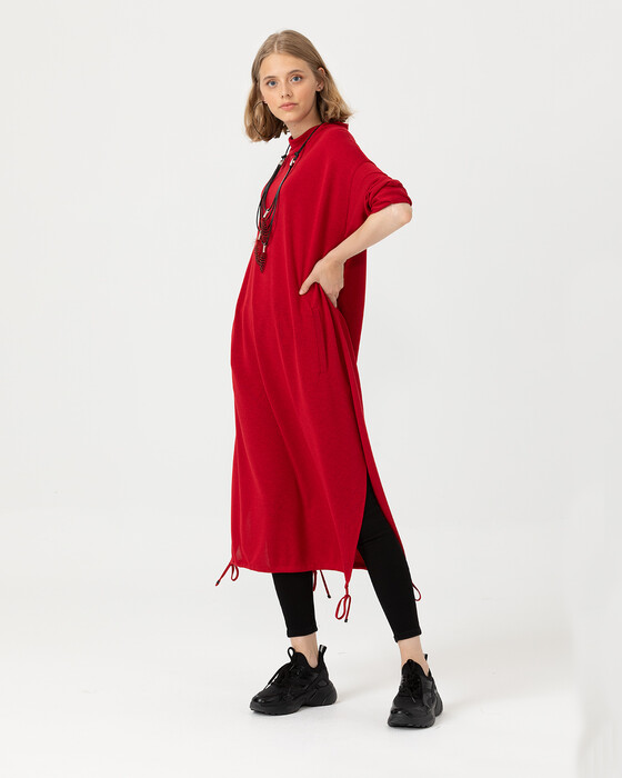 Bağcık Detaylı Midi Boy Tunik