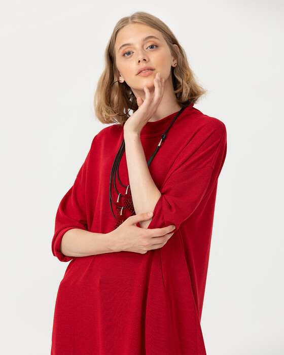 Bağcık Detaylı Midi Boy Tunik