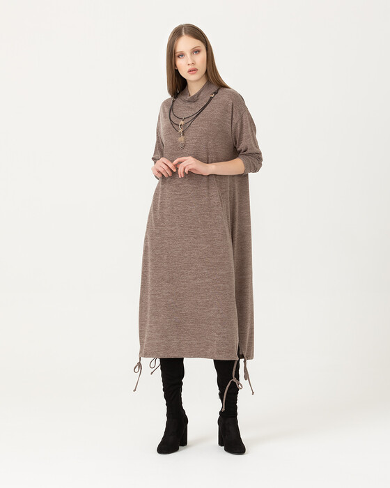 Bağcık Detaylı Midi Boy Tunik