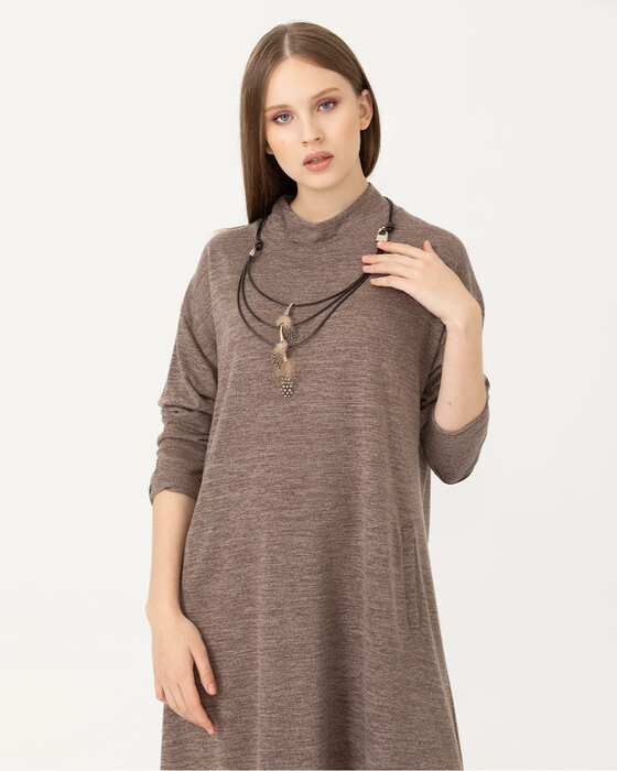 Bağcık Detaylı Midi Boy Tunik