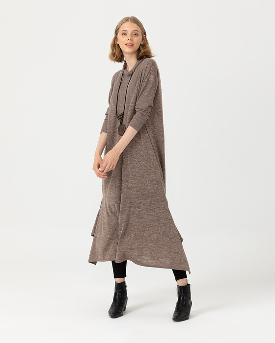 Devrik Yakalı Tam Boy Tunik