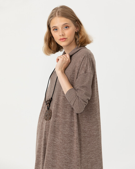 Devrik Yakalı Tam Boy Tunik