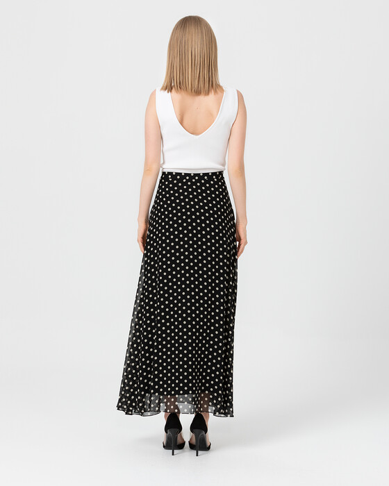 LONG SKIRT WITH SPOTTED PATTERN