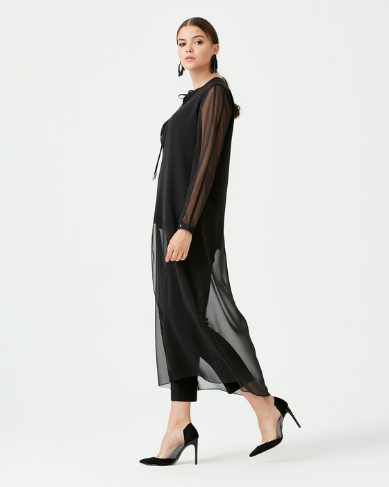 Uzun Boy Şifon Tunik