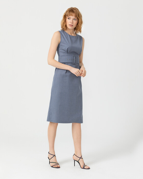 Kemerli Kalem Elbise