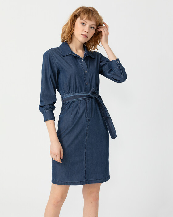 Denim belt clearance dress