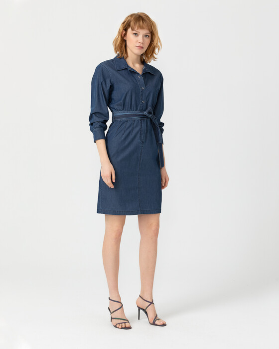 Denim hotsell belt dress