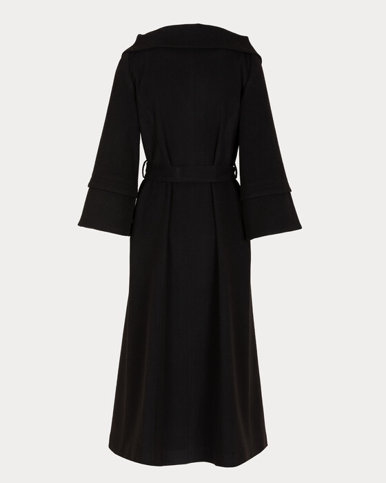 OMUZ DETAYLI UZUN BOY KABAN