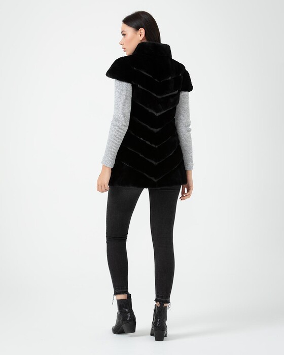 SHORT SLEEVE FAUX FUR VEST