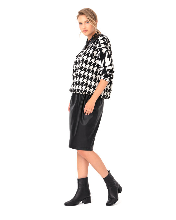 SEÇİL PATTERNED HOODED SWEATSHIRT