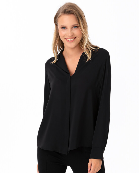 V Yakalı Uzun Kollu Bluz