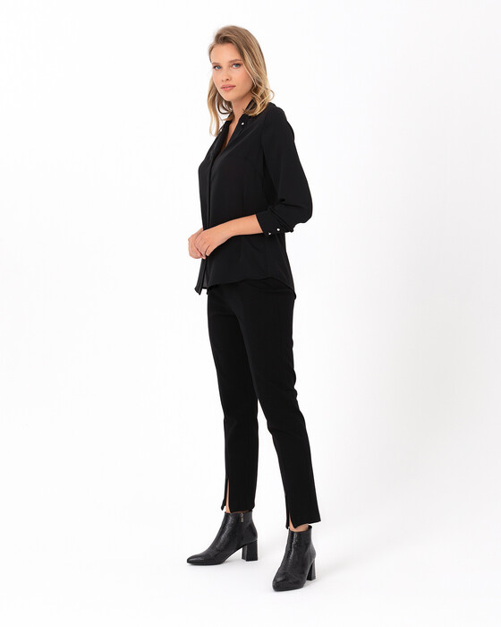 V Yakalı Uzun Kollu Bluz