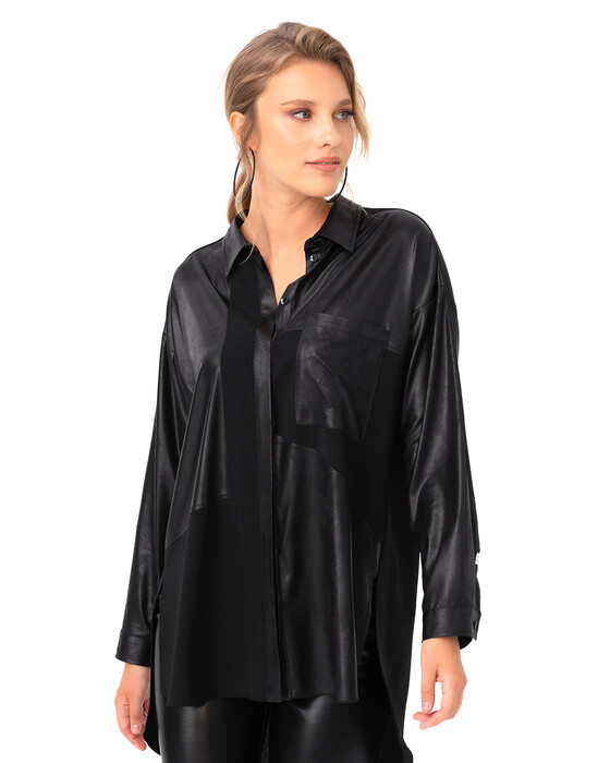 Deri Görünümlü Gömlek