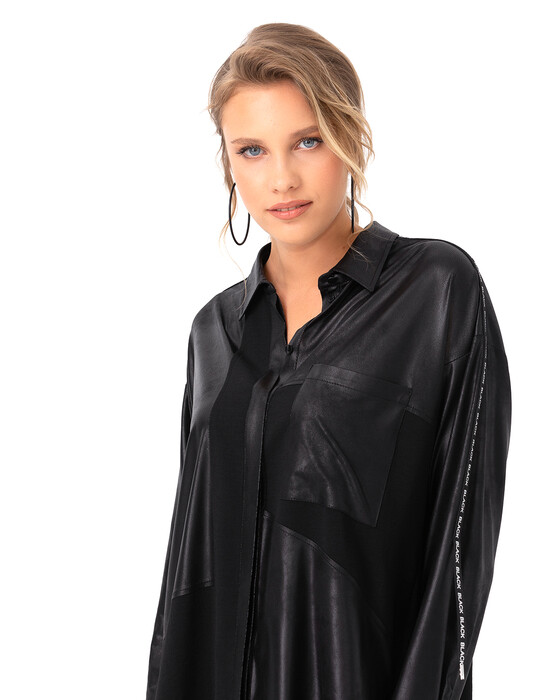 Deri Görünümlü Gömlek