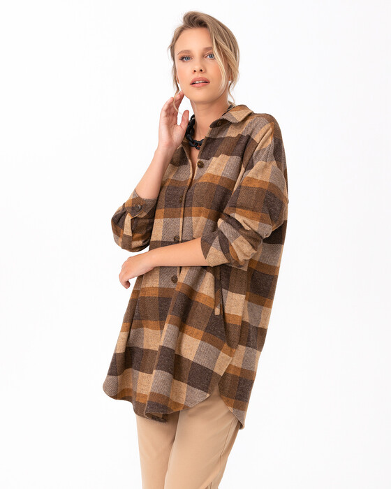 Kareli Oversize Gömlek