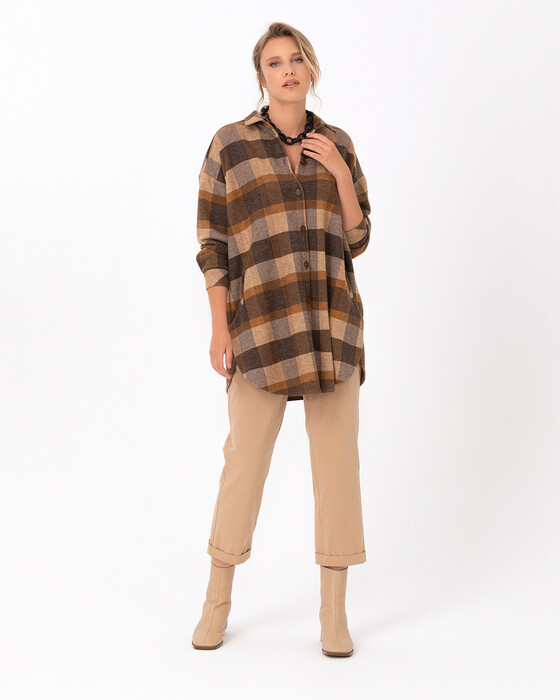 Kareli Oversize Gömlek