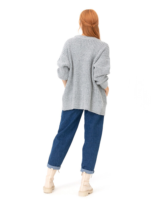 Düğmeli Örgü Kadın Hırka