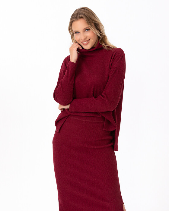 SEÇİL COLLAR DETAILED RIBBED KNITWEAR LOOK BLOUSE