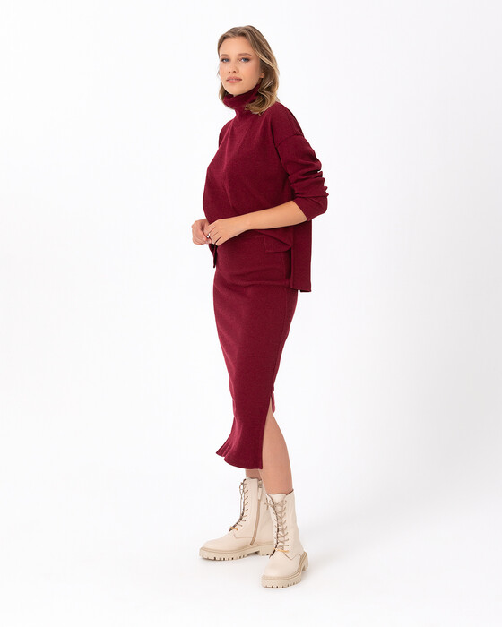 SEÇİL COLLAR DETAILED RIBBED KNITWEAR LOOK BLOUSE