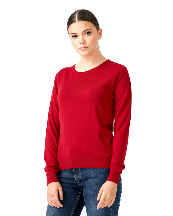 ROUND COLLAR KNITWEAR BLOUSE WITH LONG SLEEVE