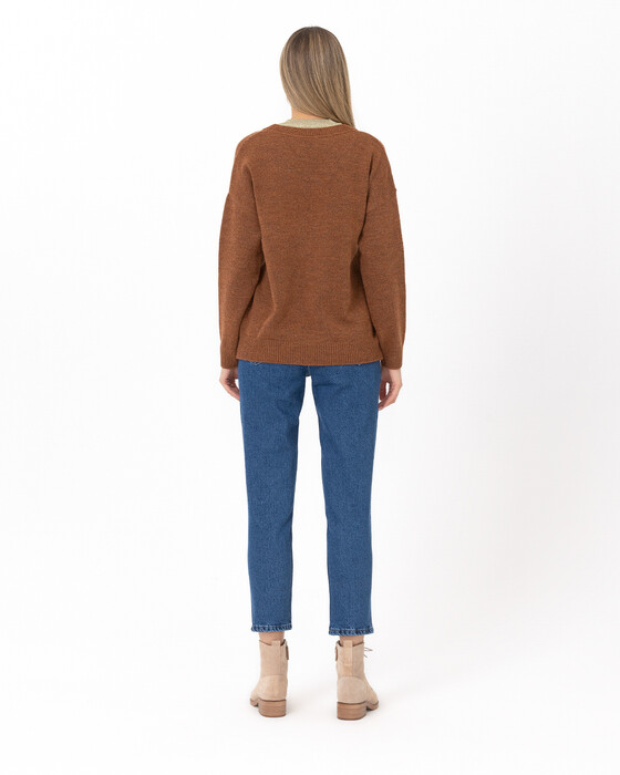 V NECK KNITTED BLOUSE