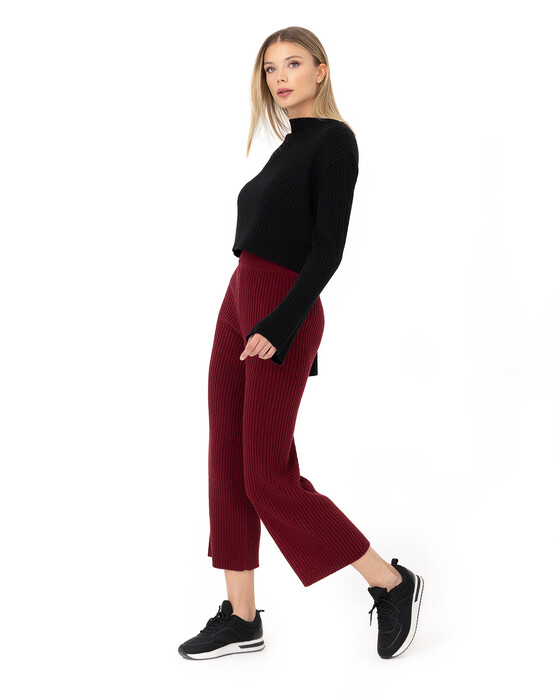 Geniş Kollu Crop Triko Bluz