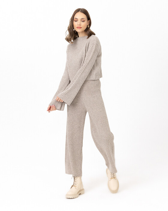 WIDE SLEEVE CROP KNITWEAR BLOUSE