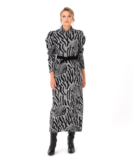 SEÇİL ZEBRA PATTERNED DRESS