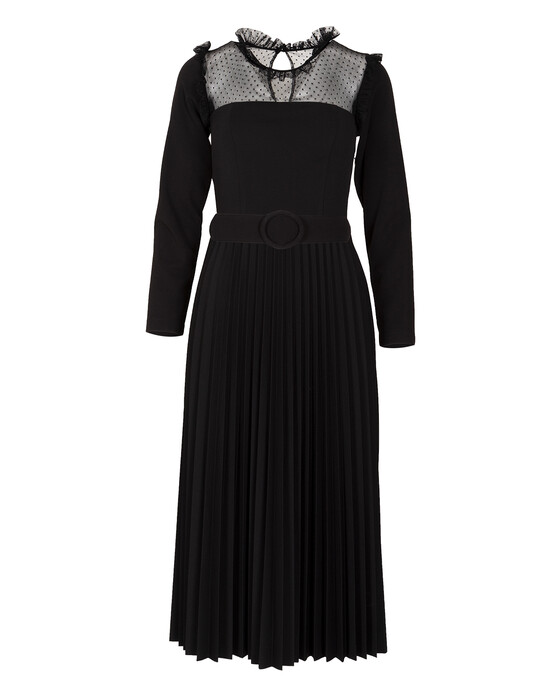 SEÇİL TULLE DETAILED SKIRT PLEATED DRESS