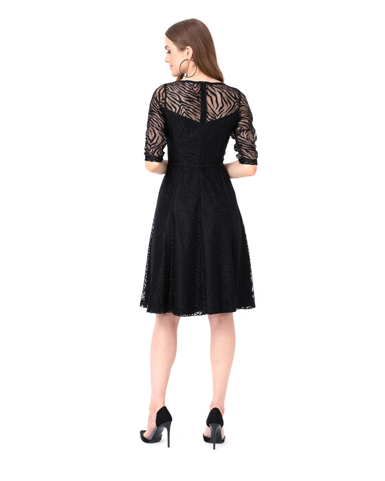 SEÇİL TULLE EMBROIDERED SQUARE COLLAR DRESS