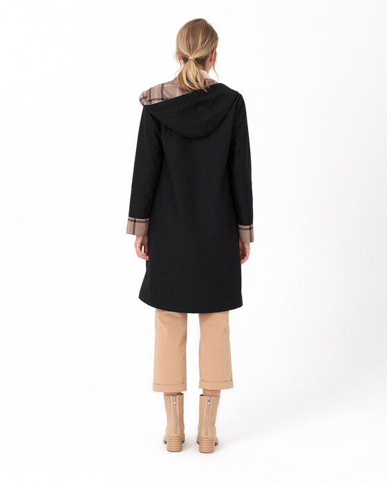 Astarı Ekose Desenli Trençkot