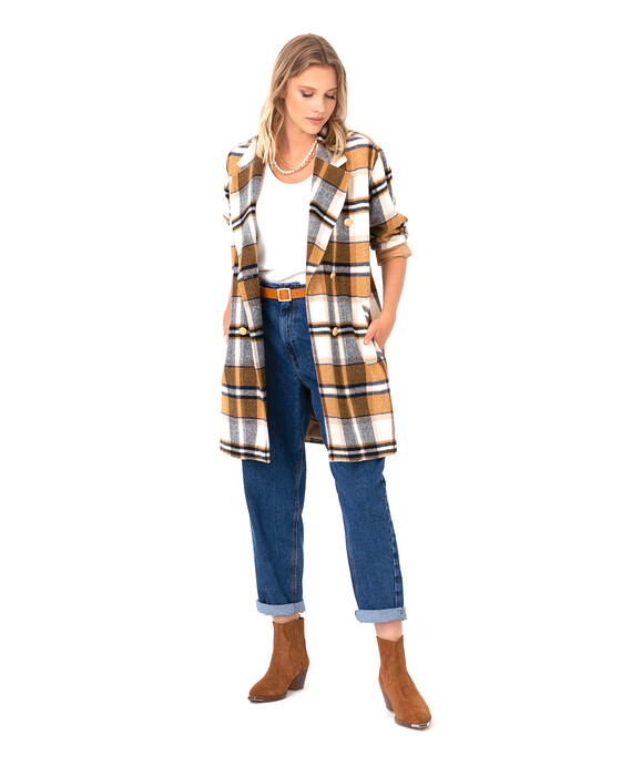 SEÇİL SQUARE PATTERNED COAT