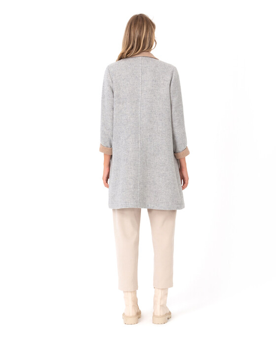 Soft Renkli Ceket Yaka Kaban