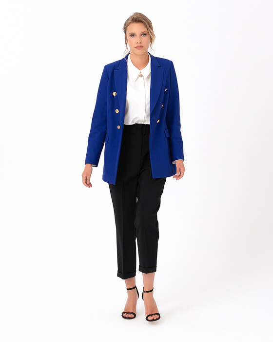 SEÇİL WOMEN'S BLAZER JACKET WITH GOLD BUTTONS