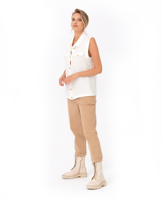 Gold Düğme Detaylı Yelek