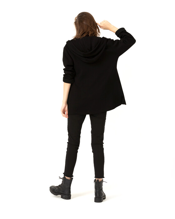 Tüy Detaylı Kapüşonlu Ceket