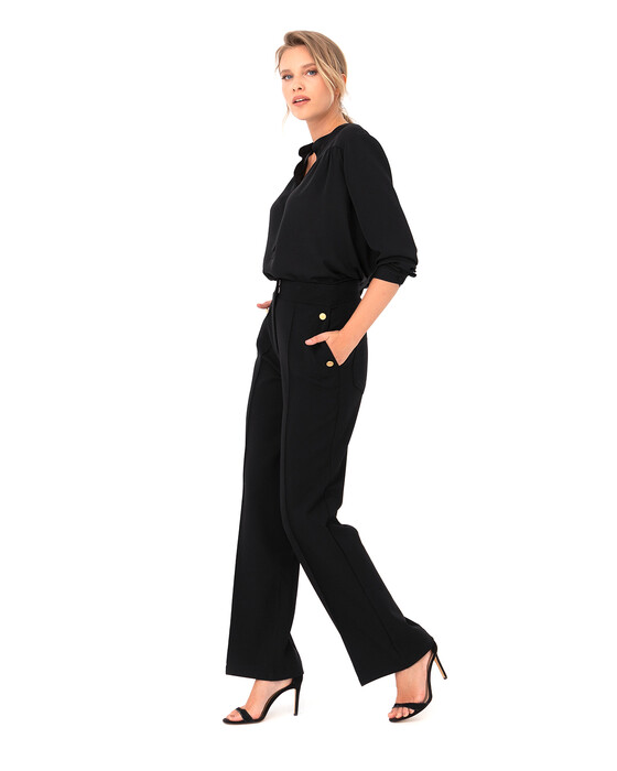 SEÇİL BUTTON DETAILED LOOSE PANTS